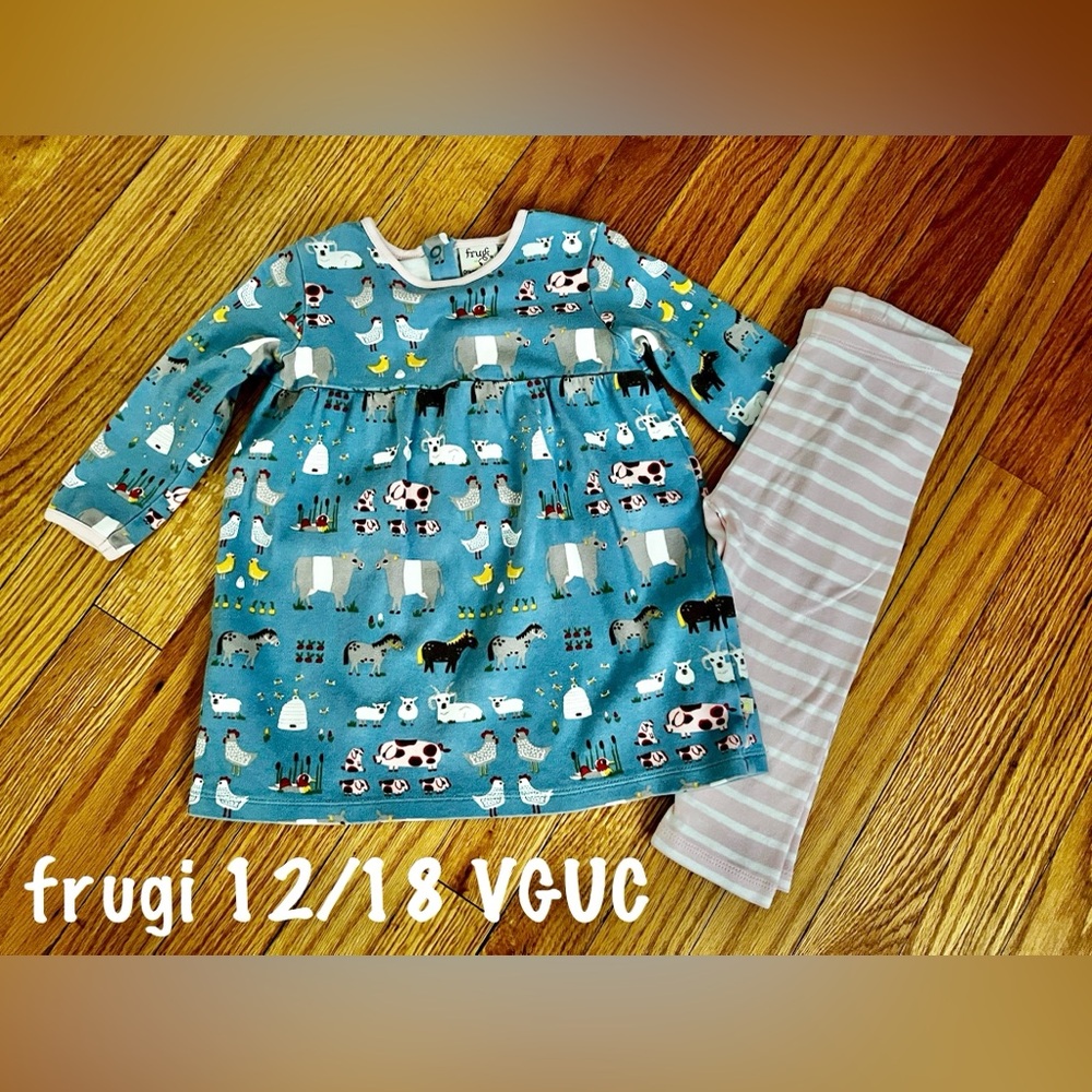 frugi HTF blue farm set